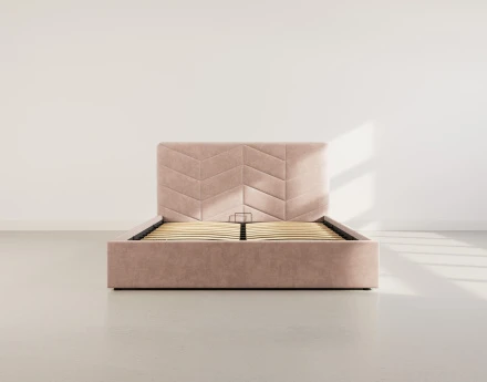 Lit coffre 160x200 cm en velours sommier inclus Peonis