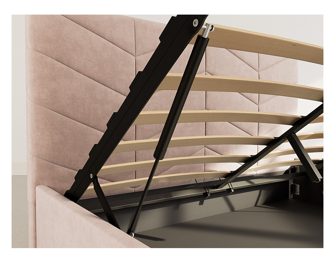 Lit coffre 160x200 cm en velours sommier inclus Peonis