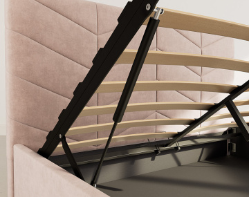 Lit coffre 160x200 cm en velours sommier inclus Peonis