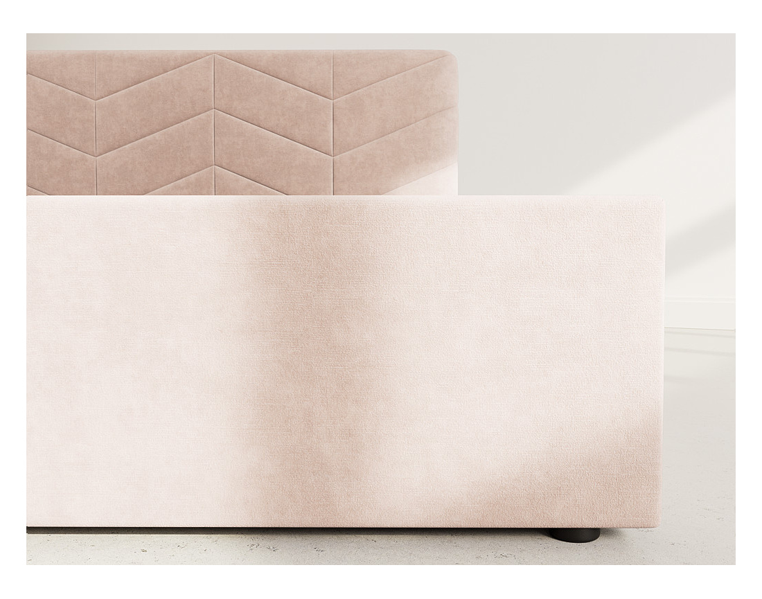 Lit coffre 160x200 cm en velours sommier inclus Peonis