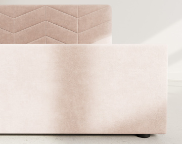 Lit coffre 160x200 cm en velours sommier inclus Peonis