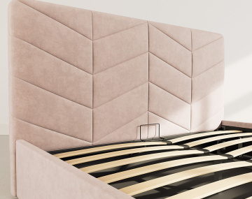 Lit coffre 160x200 cm en velours sommier inclus Peonis