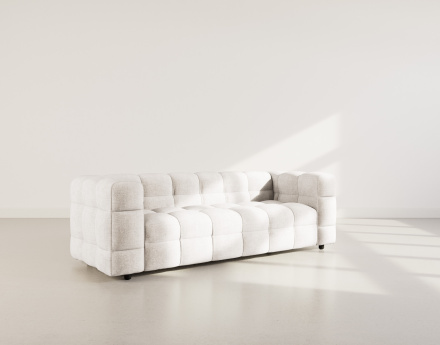 Canapé droit 3 places en velours texturé Augustin