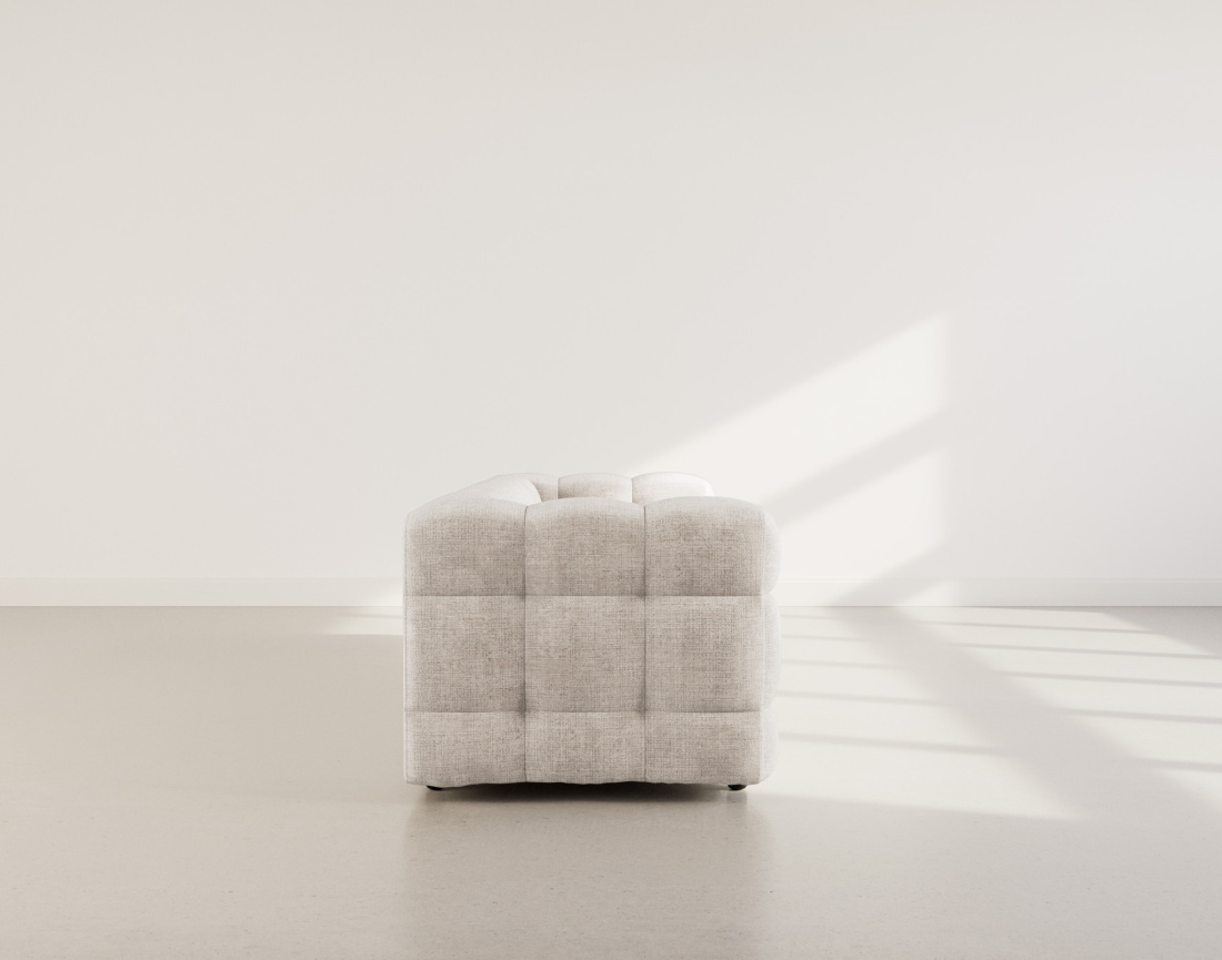 Canapé droit 3 places en velours texturé Augustin