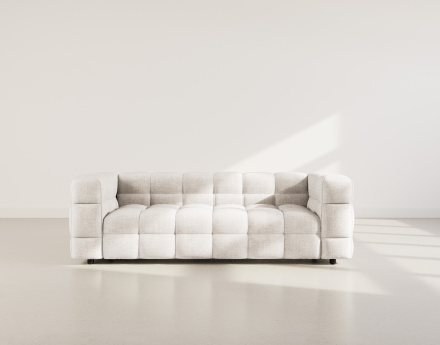 Canapé droit 3 places en velours texturé Augustin