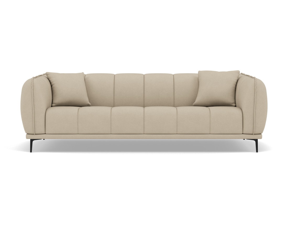 Canapé droit 3 places en velours texturé Arsene