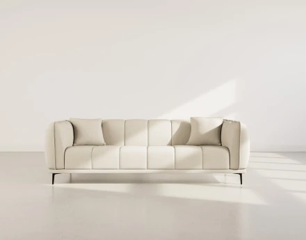 Canapé droit 3 places en velours texturé Arsene