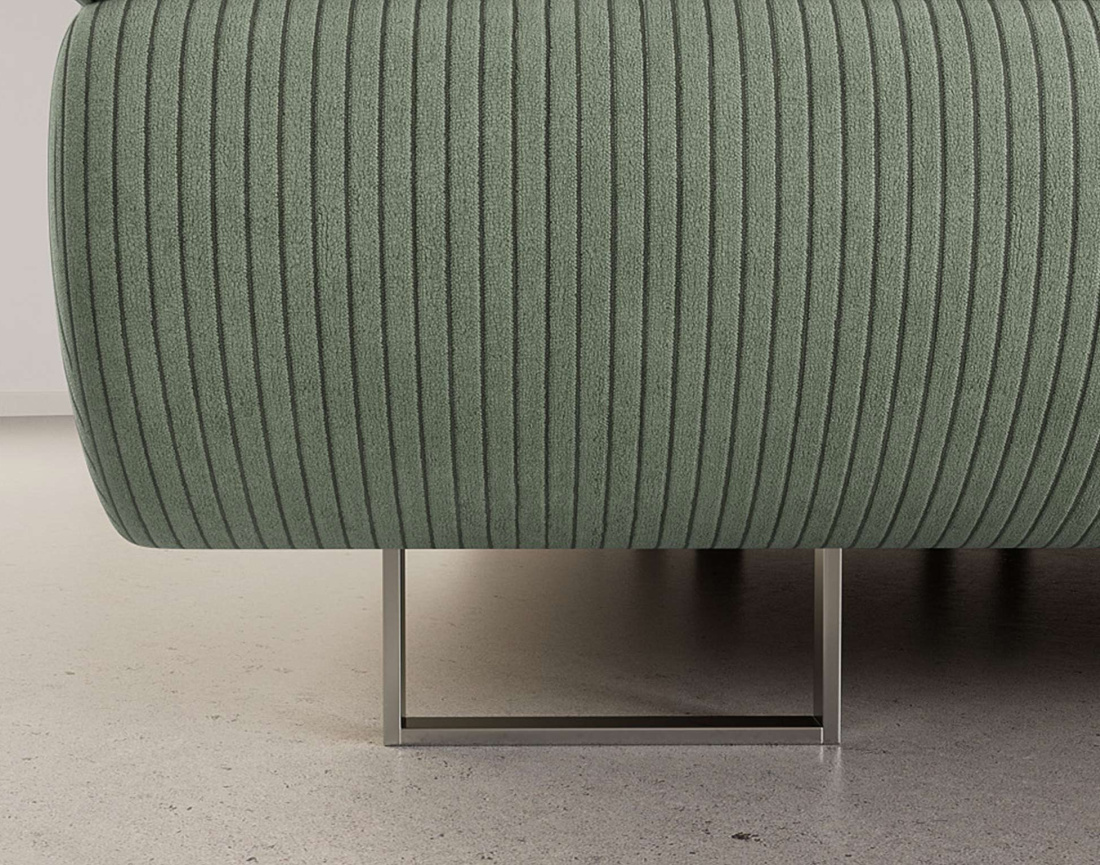 Canapé panoramique en U 7 places convertible avec coffres et têtières réglables en velours côtelé Pablo