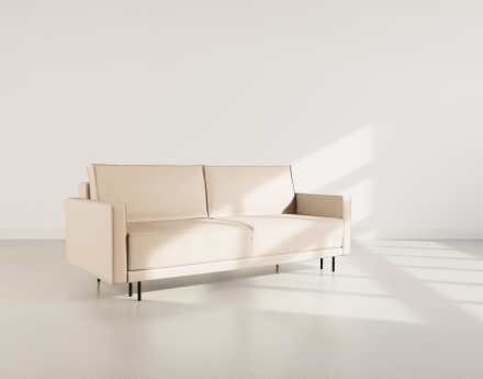 Canapé droit 3 places convertible avec coffre en simili Charlie