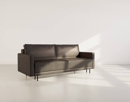 Canapé droit 3 places convertible avec coffre en simili Charlie