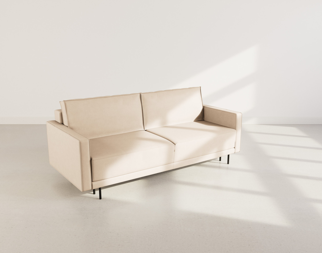 Canapé droit 3 places convertible avec coffre en simili Charlie