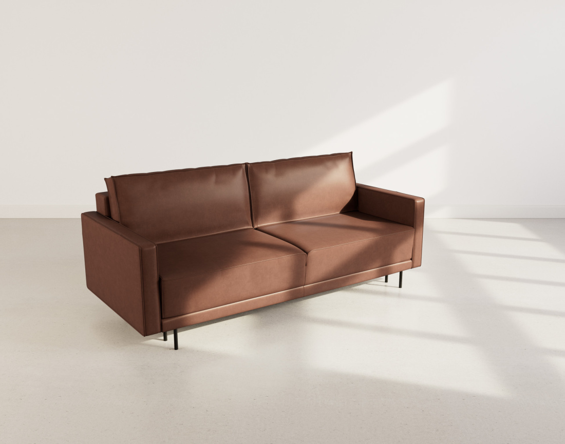 Canapé droit 3 places convertible avec coffre en simili Charlie