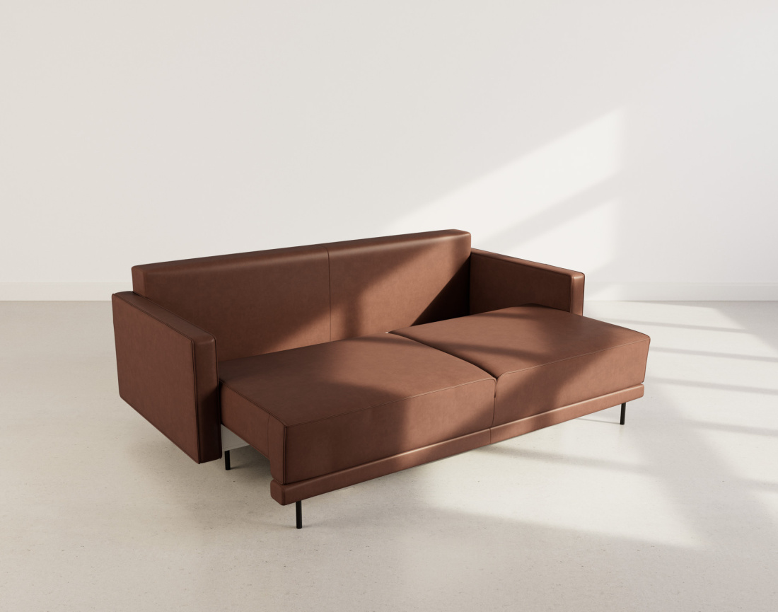 Canapé droit 3 places convertible avec coffre en simili Charlie