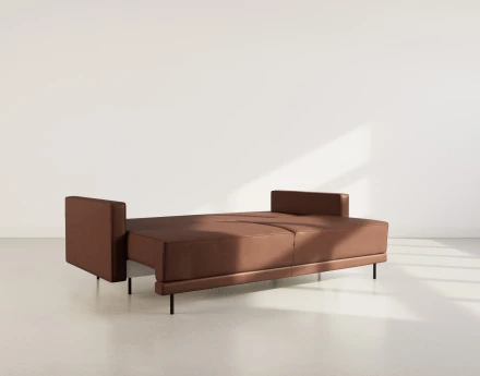 Canapé droit 3 places convertible avec coffre en simili Charlie