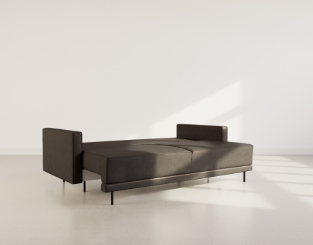 Canapé droit 3 places convertible avec coffre en simili Charlie