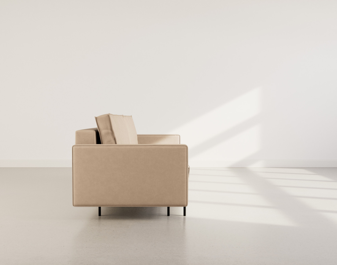 Canapé droit 3 places convertible avec coffre en simili Charlie