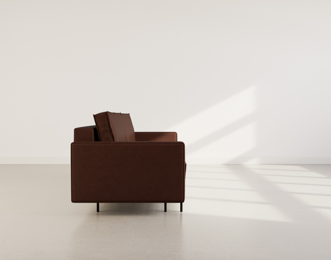 Canapé droit 3 places convertible avec coffre en simili Charlie