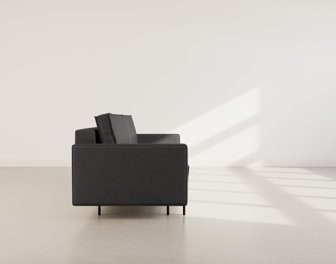 Canapé droit 3 places convertible avec coffre en simili Charlie