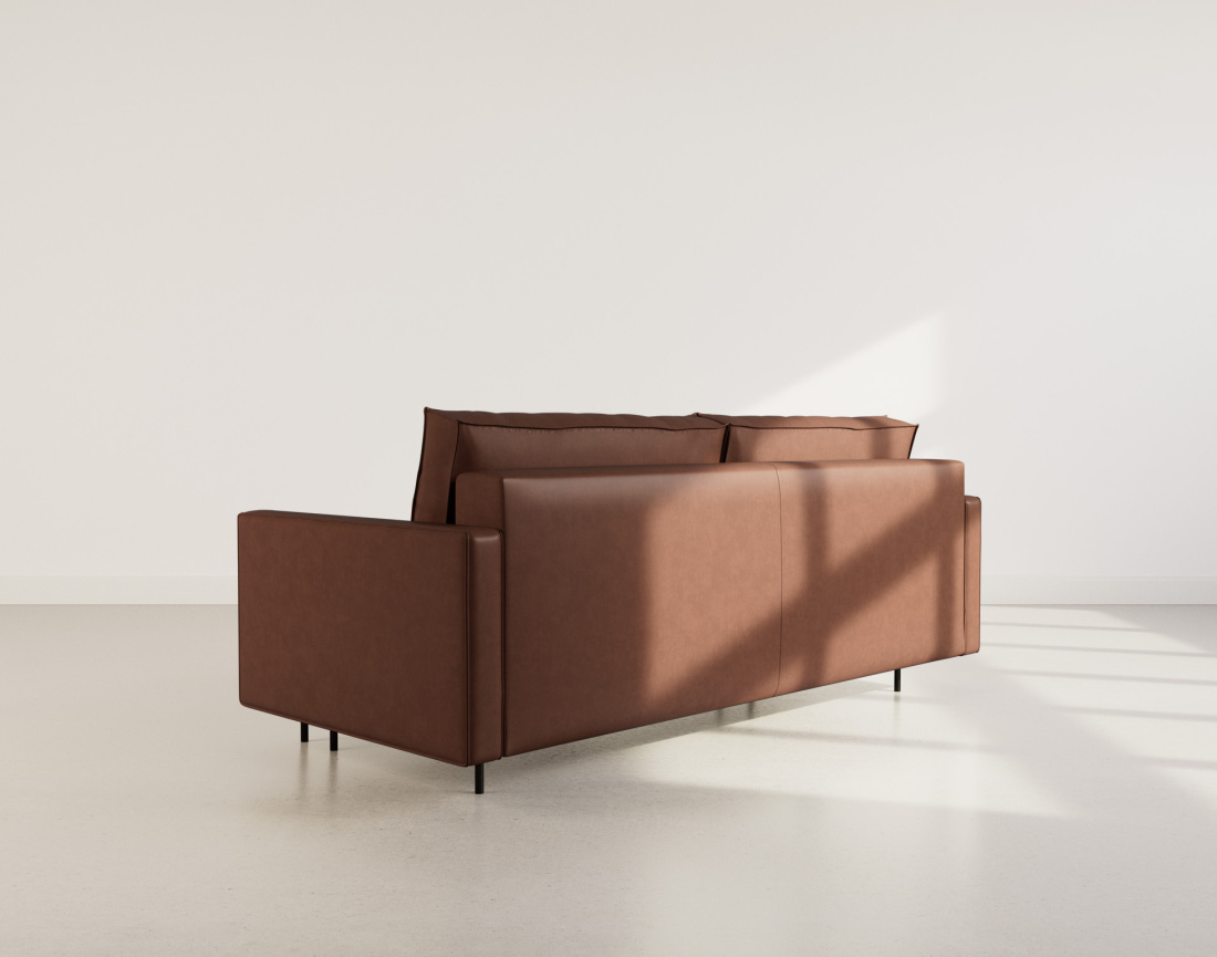 Canapé droit 3 places convertible avec coffre en simili Charlie