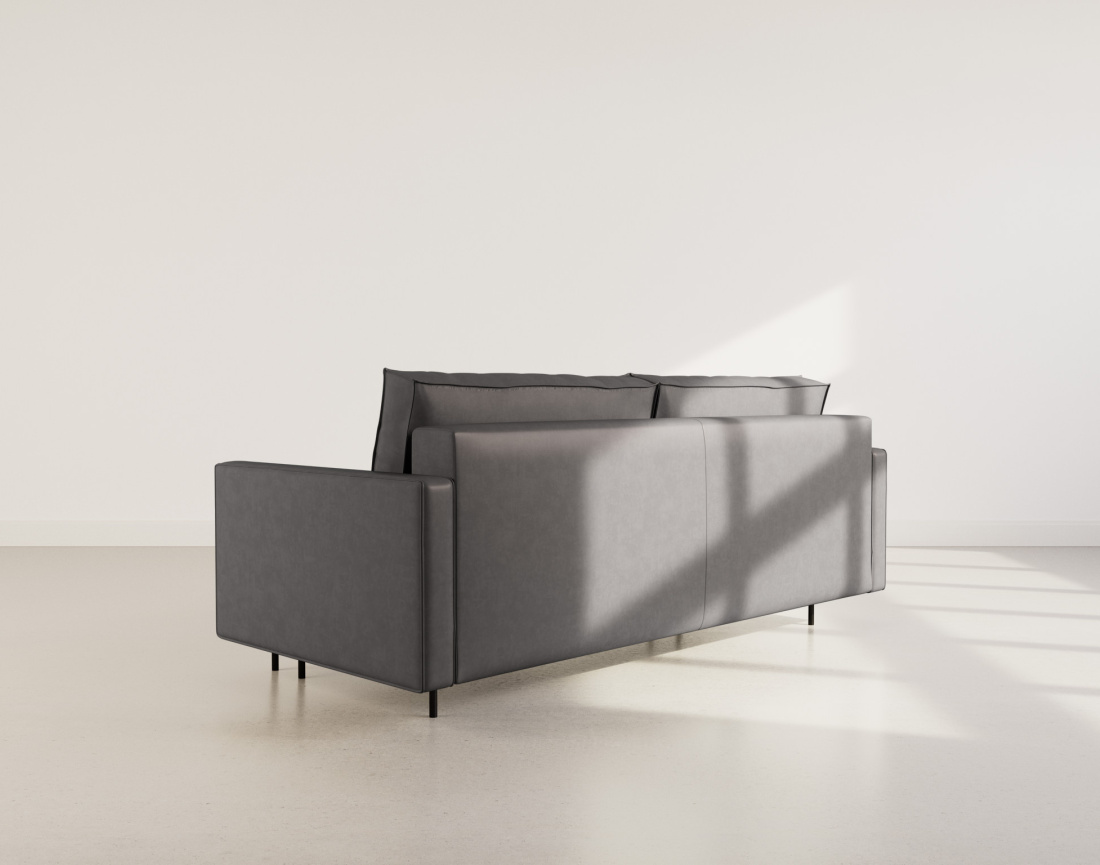 Canapé droit 3 places convertible avec coffre en simili Charlie