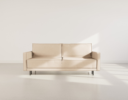 Canapé droit 3 places convertible avec coffre en simili Charlie