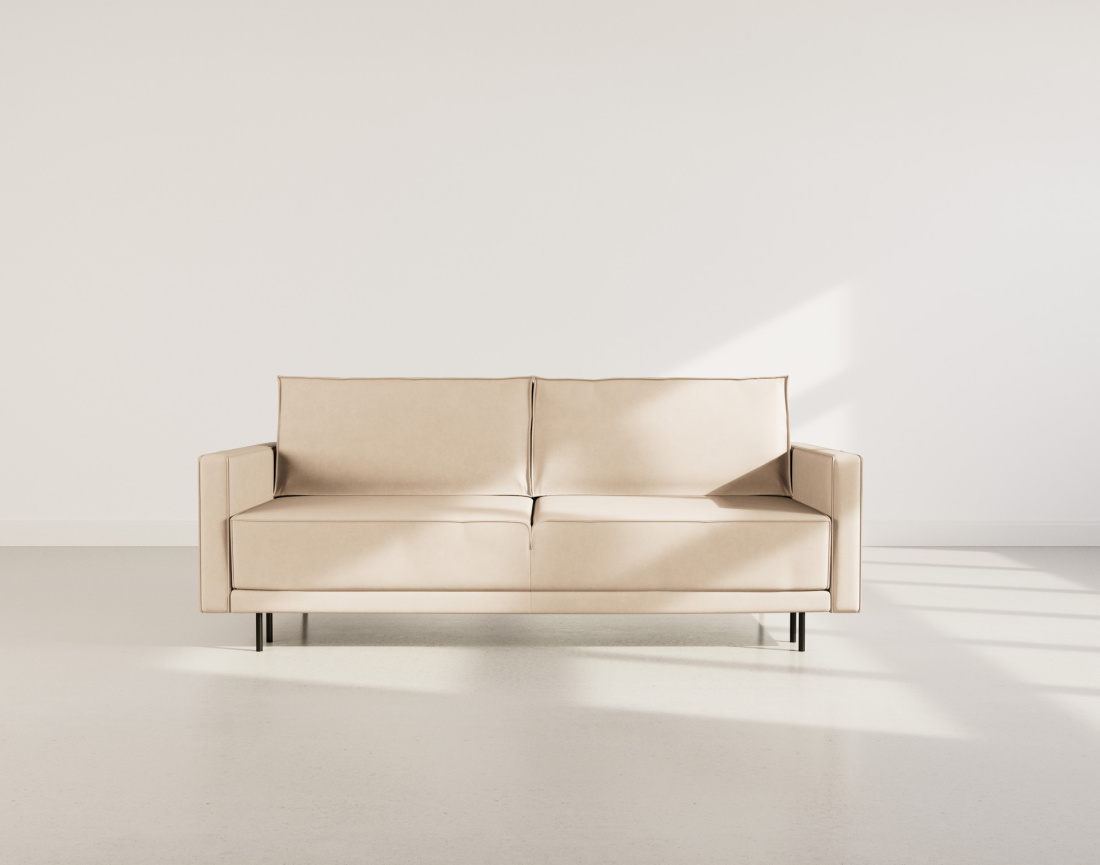 Canapé droit 3 places convertible avec coffre en simili Charlie