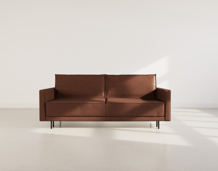 Canapé droit 3 places convertible avec coffre en simili Charlie