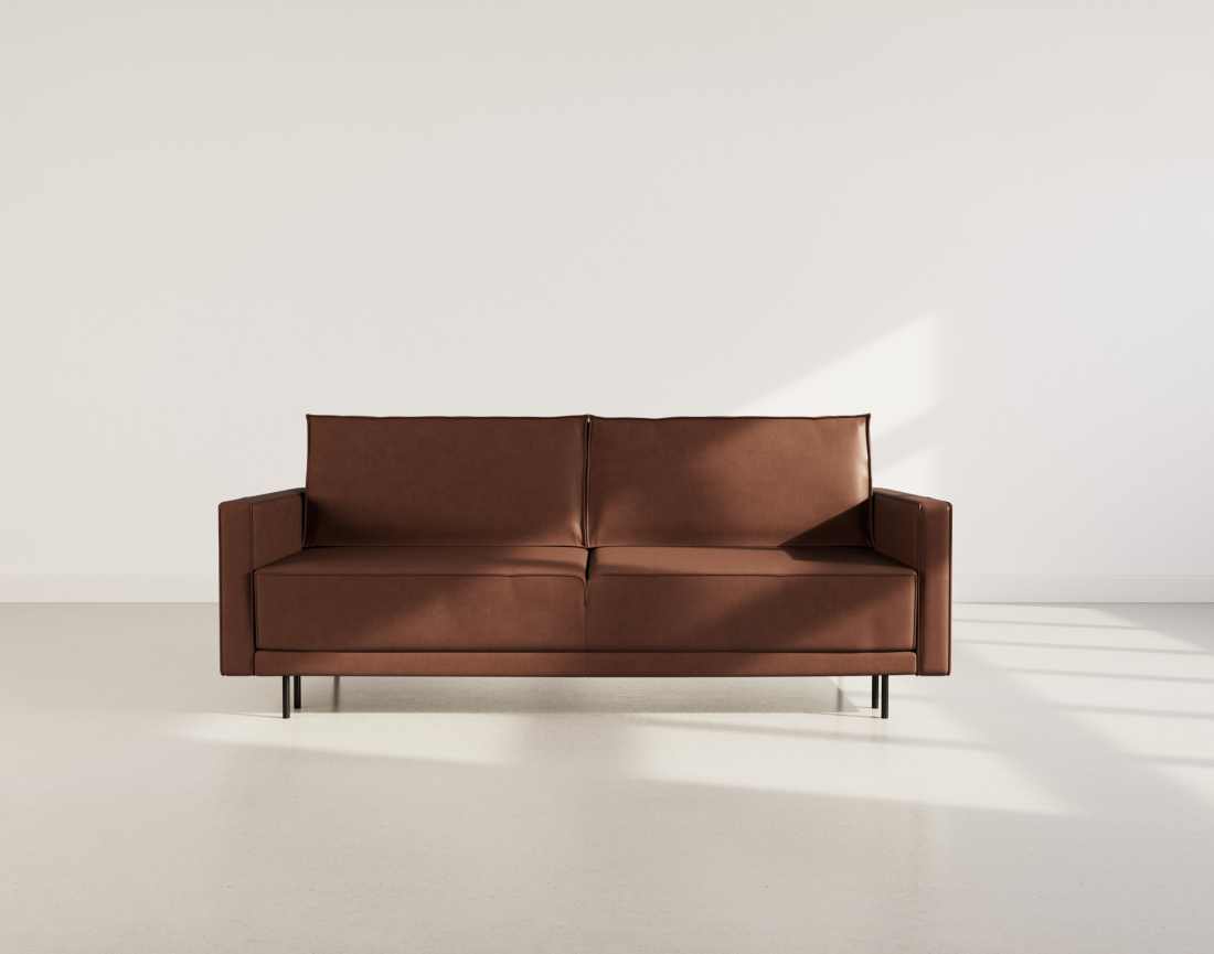 Canapé droit 3 places convertible avec coffre en simili Charlie