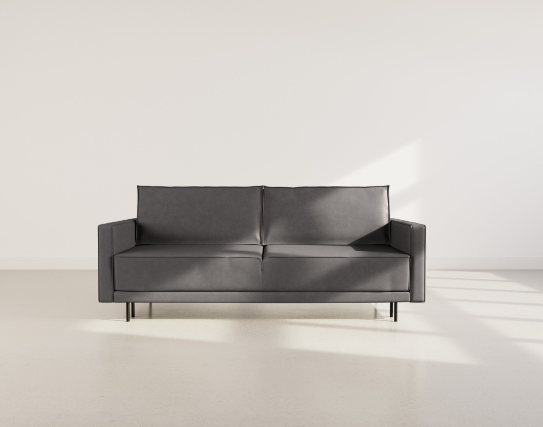 Canapé droit 3 places convertible avec coffre en simili Charlie