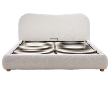 Lit coffre 160x200 cm en tissu bouclette Hugo