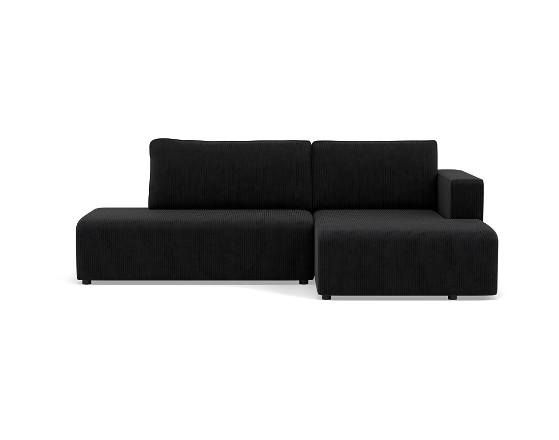 Canapé d'angle droit 4 places convertible avec coffre sans accoudoir en velours côtelé Topaze