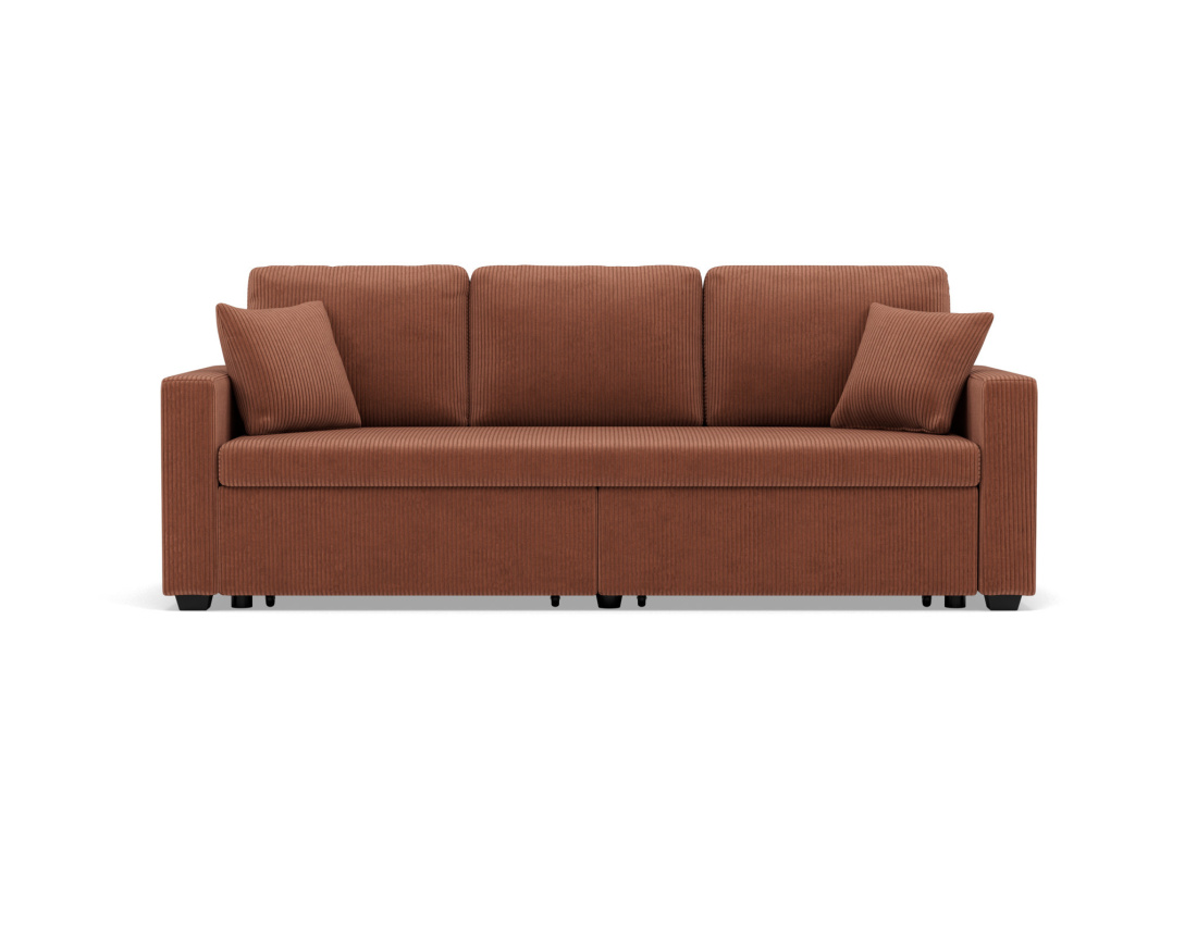 Canapé droit 3 places convertible en velours côtelé Cyrus