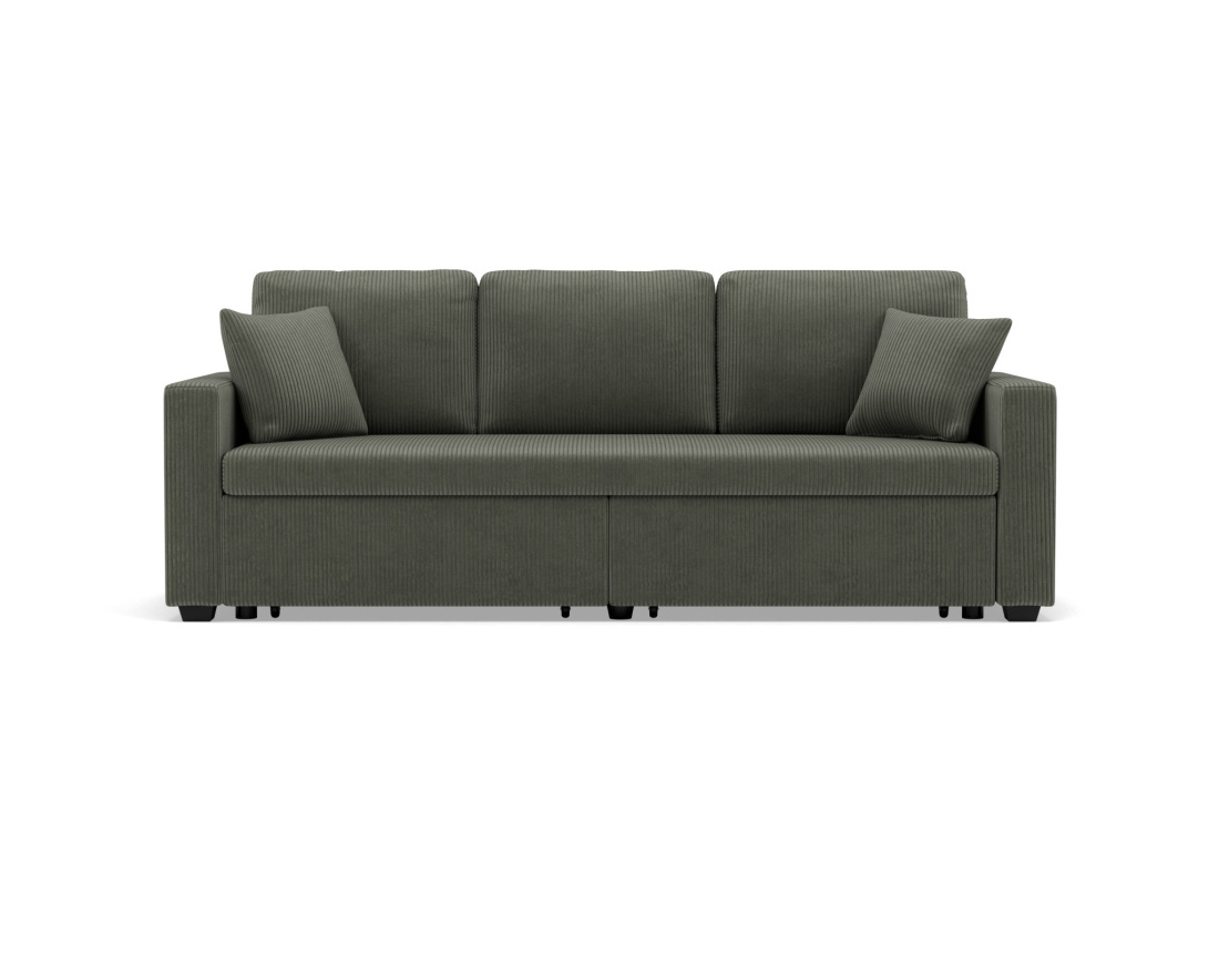 Canapé droit 3 places convertible en velours côtelé Cyrus