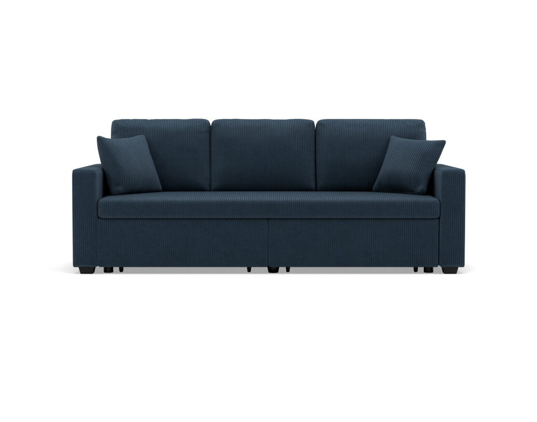 Canapé droit 3 places convertible en velours côtelé Cyrus