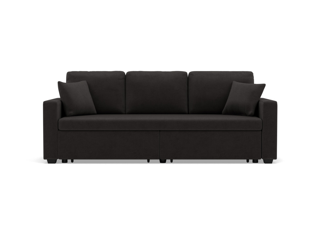 Canapé droit 3 places convertible en velours côtelé Cyrus