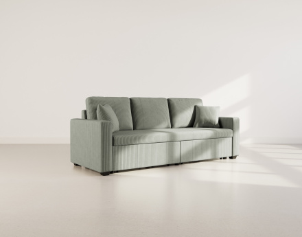 Canapé droit 3 places convertible en velours côtelé Cyrus