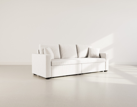 Canapé droit 3 places convertible en velours côtelé Cyrus