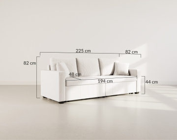 Canapé droit 3 places convertible matière pet friendly Cyrus - Best Mobilier