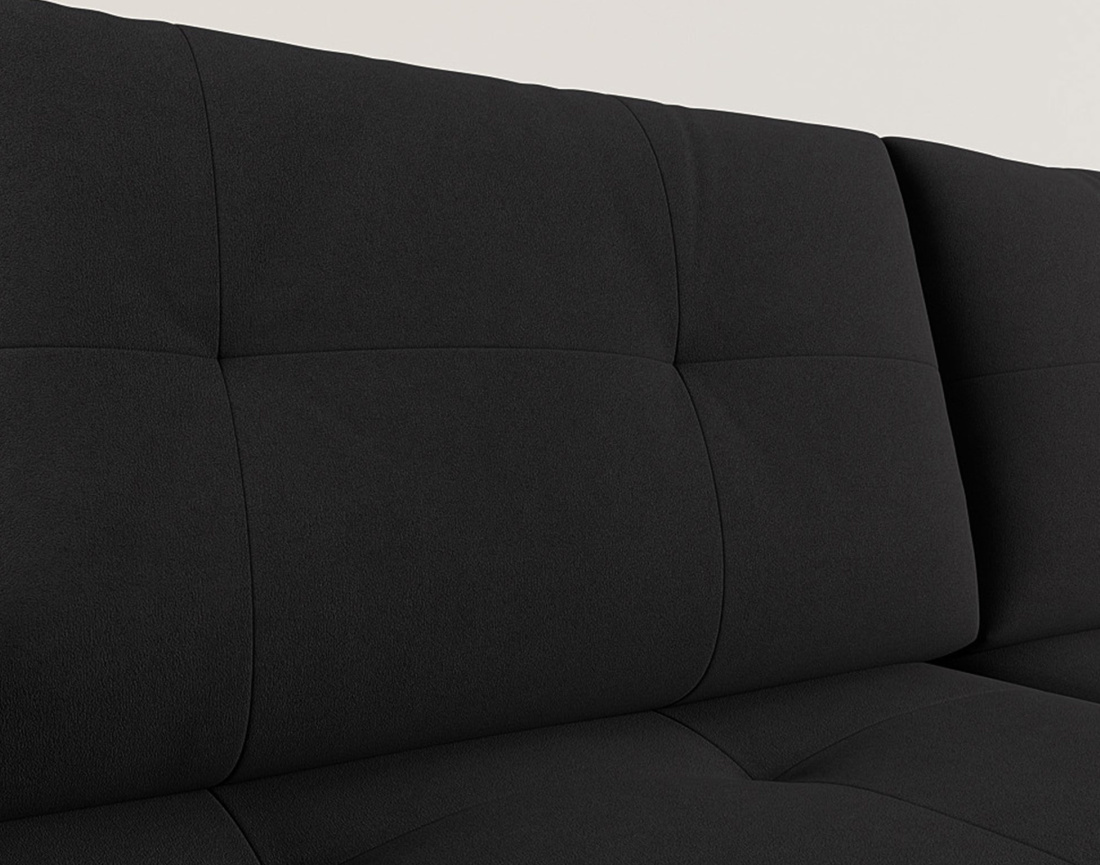 Canapé panoramique en U 7 places convertible avec coffre en velours texturé Bastian