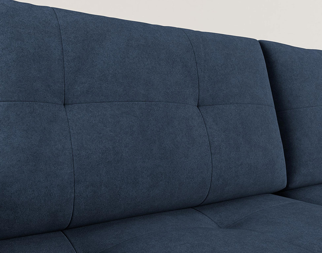 Canapé panoramique en U 7 places convertible avec coffre en velours texturé Bastian