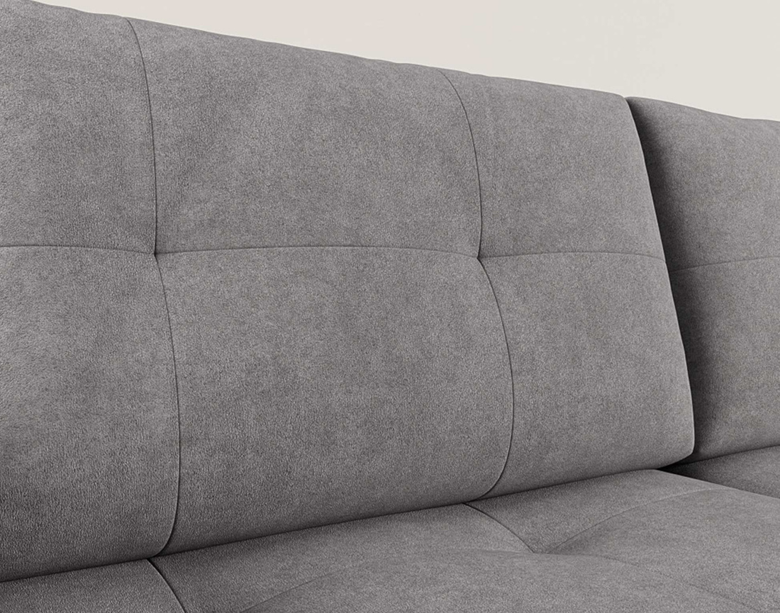 Canapé panoramique en U 7 places convertible avec coffre en velours texturé Bastian