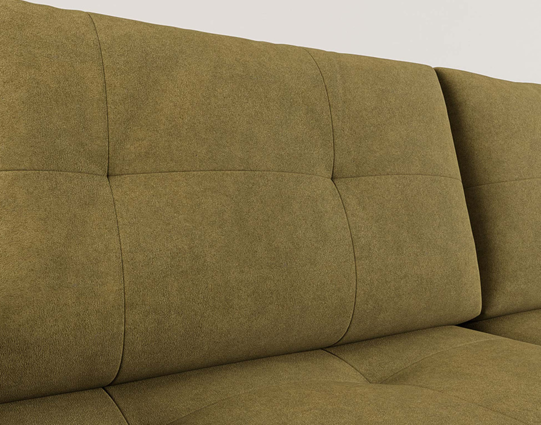 Canapé panoramique en U 7 places convertible avec coffre en velours texturé Bastian