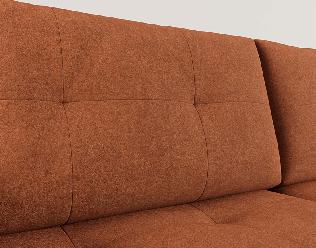 Canapé panoramique en U 7 places convertible avec coffre en velours texturé Bastian