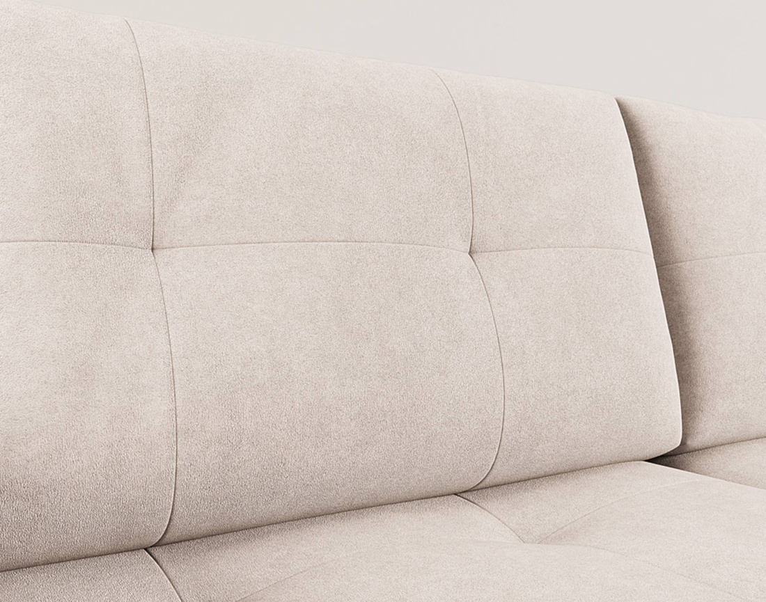 Canapé panoramique en U 7 places convertible avec coffre en velours texturé Bastian