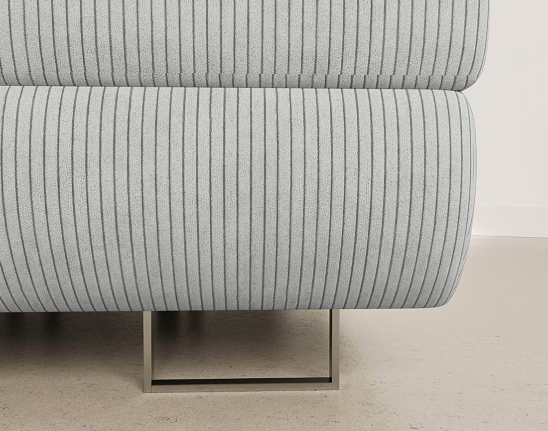 Canapé d'angle droit 6 places convertible avec coffre et têtières réglables en velours côtelé Pablo