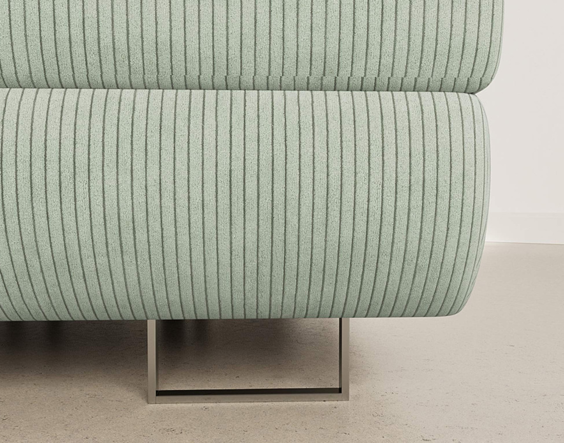 Canapé d'angle droit 6 places convertible avec coffre et têtières réglables en velours côtelé Pablo