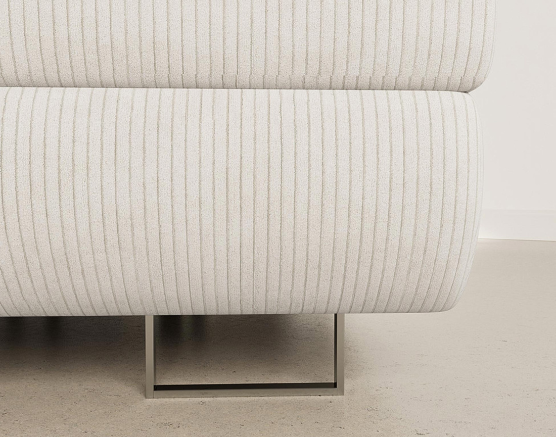 Canapé d'angle droit 6 places convertible avec coffre et têtières réglables en velours côtelé Pablo