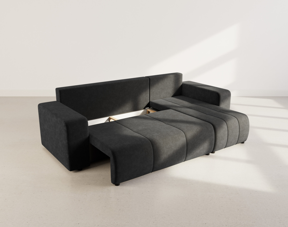 Canapé NICOLE angle réversible 4 places convertible coffre - Best Mobilier