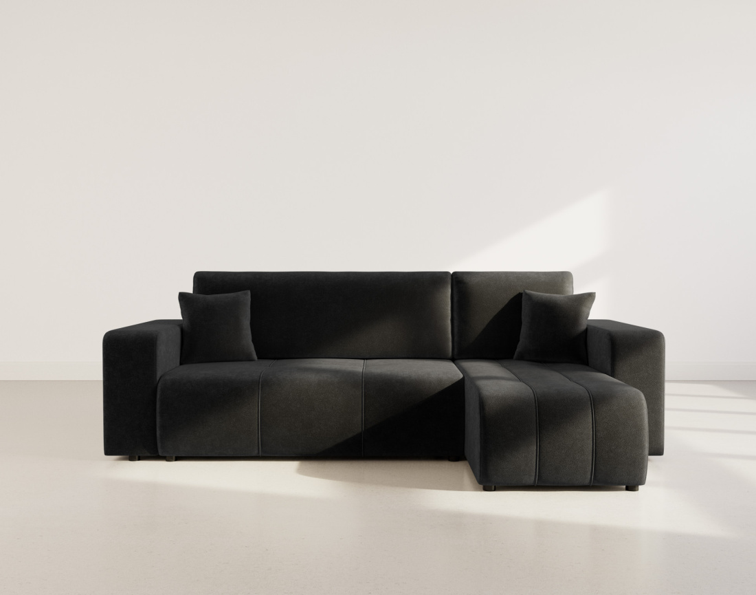 Canapé NICOLE angle réversible 4 places convertible coffre - Best Mobilier