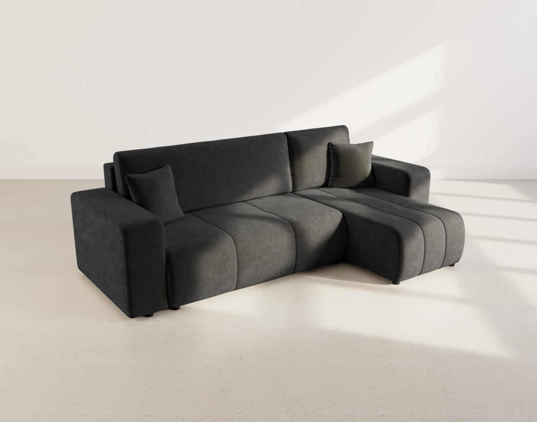 Canapé NICOLE angle réversible 4 places convertible coffre - Best Mobilier